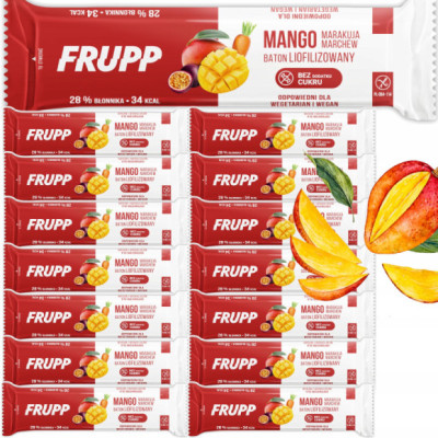 FRUPP MANGO MARAKUJA BATON LIOFILIZOWANY bez cukru glutenu Celiko 10G x15