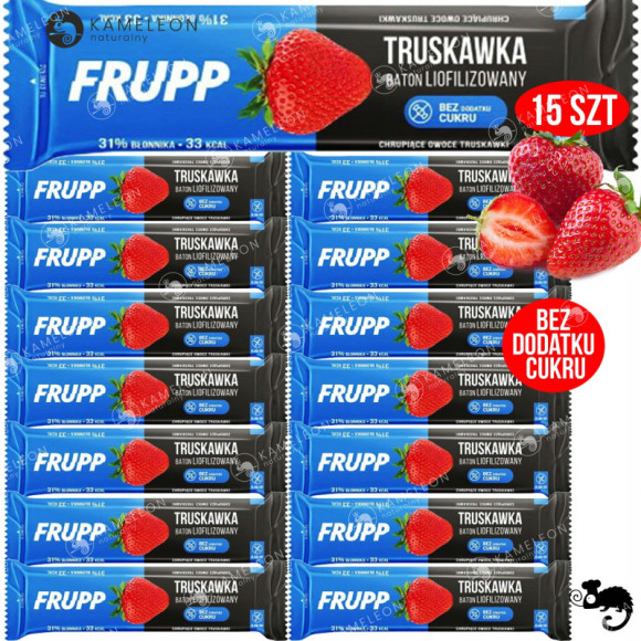 FRUPP TRUSKAWKA BATON LIOFILIZOWANY bez cukru glutenu Celiko 10g x15 150G FRUPP TRUSKAWKA BATON LIOFILIZOWANY bez cukru glutenu Celiko 10g x15 150G