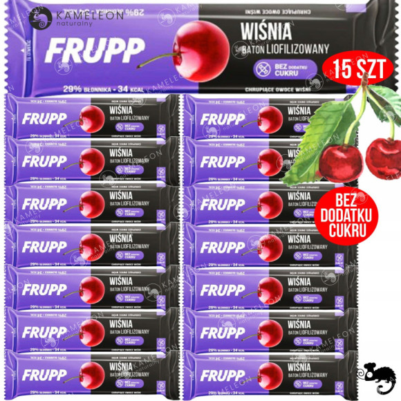 FRUPP WIŚNIA Wege BATON LIOFILIZOWANY bez cukru glutenu Celiko 10G x15 150G FRUPP WIŚNIA Wege BATON LIOFILIZOWANY bez cukru glutenu Celiko 10G x15 150G