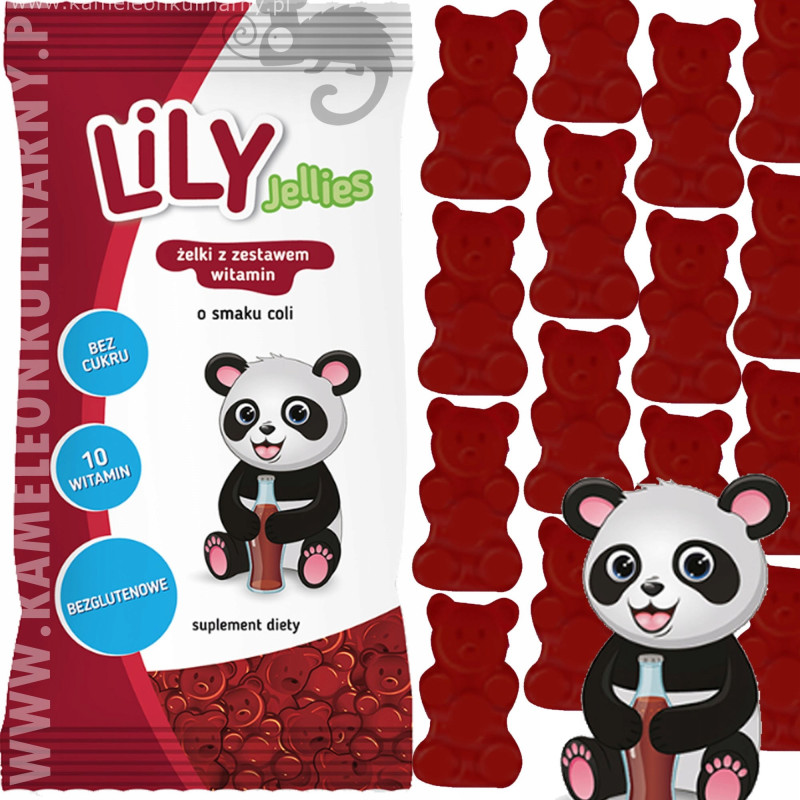 LILY JELLIES ŻELKI BEZ CUKRU Z WITAMINAMI TRUSKAWKA COLA POMARAŃCZA mix 3
