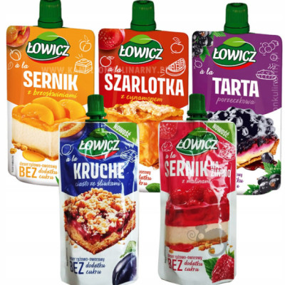ŁOWICZ mus - MIX - CIASTO Z MALINAMI ŚLIWKAMI SERNIK TARTA SZARLOTKA