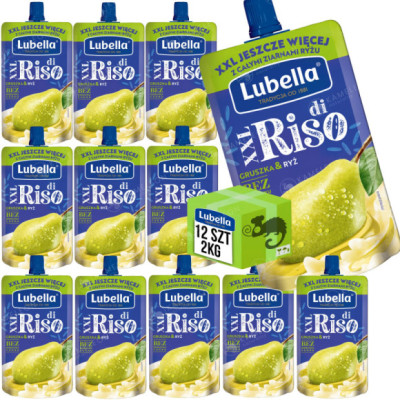 MUS OWOCOWY XXL smak GRUSZKA i RYŻ bez cukru 170g x12 2kg! LUBELLA DI RISO