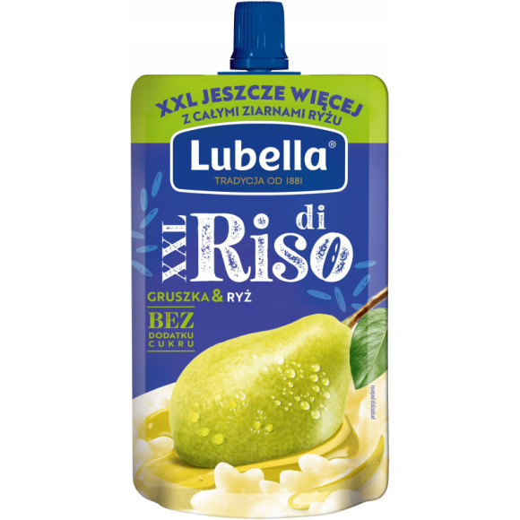 MUS OWOCOWY XXL smak GRUSZKA i RYŻ bez dodatku cukru 170g LUBELLA DI RISO MUS OWOCOWY XXL smak GRUSZKA i RYŻ bez dodatku cukru 170g LUBELLA DI RISO