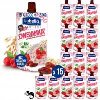 MUS OWSIANKA MALINY DAKTYLE bez CUKRU 100G x15szt 1,5KG LUBELLA