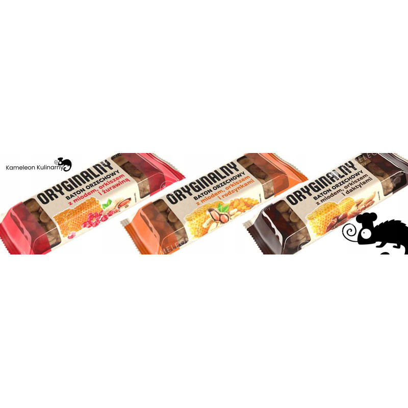 ORYGINALNY BATON ORZECHOWY z MIODEM ORKISZEM I ŻURAWINĄ 30g x10 300g 0,3KG
