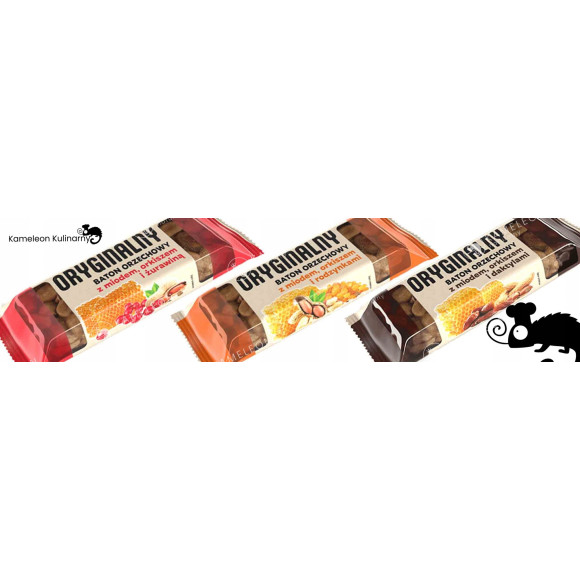 ORYGINALNY BATON ORZECHOWY z MIODEM ORKISZEM RODZYNKAMI 30g x10 300g 0,3KG ORYGINALNY BATON ORZECHOWY z MIODEM ORKISZEM RODZYNKAMI 30g x10 300g 0,3KG