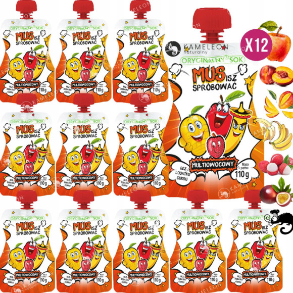 ORYGINALNY SOK MUS MULTI OWOCOWY BEZ CUKRU MULTIOWOCOWY mix 6 owoców 110ml ORYGINALNY SOK MUS MULTI OWOCOWY BEZ CUKRU MULTIOWOCOWY mix 6 owoców 110ml