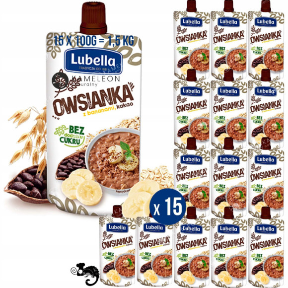 OWSIANKA BANAN KAKAO bez cukru x15 1,5KG LUBELLA