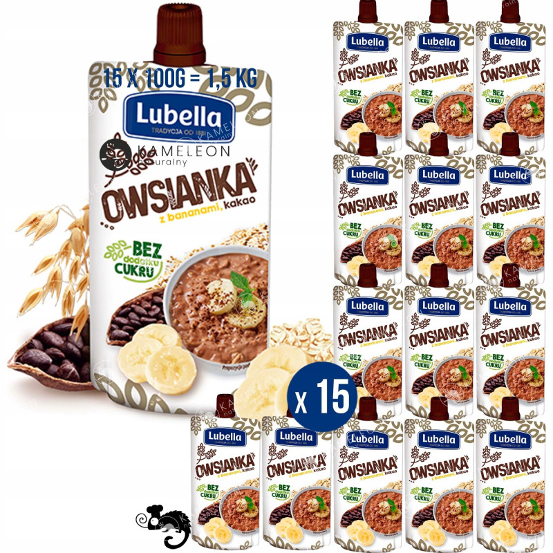 OWSIANKA BANAN KAKAO bez cukru x15 1,5KG LUBELLA