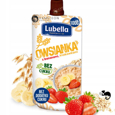 OWSIANKA BANAN TRUSKAWKI bez cukru 100g LUBELLA Bez Dodatku Cukru