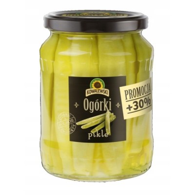 OGÓRKI PIKLE DUŻYSŁOIK konserwowe OBIERANE krojone 720ml