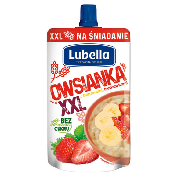 OWSIANKA XXL Z BANANAMI TRUSKAWKAMI BANAN TRUSKAWKA bez cukru 170g LUBELLA OWSIANKA XXL Z BANANAMI TRUSKAWKAMI BANAN TRUSKAWKA bez cukru 170g LUBELLA