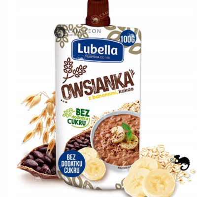 OWSIANKA Z BANANAMI i KAKAO 100g LUBELLA Pożywna Przekąska Bez Cukru