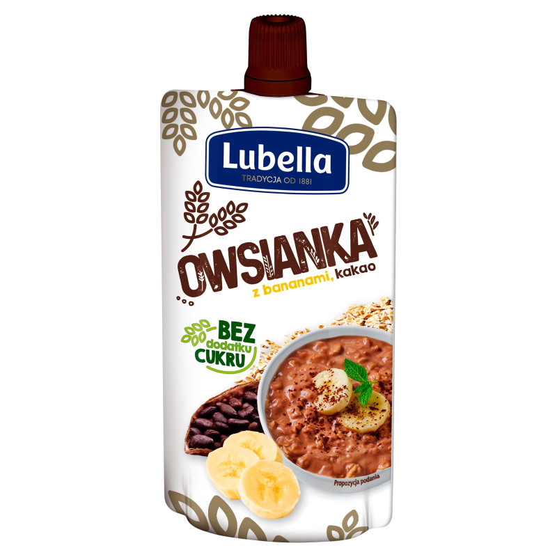 OWSIANKA Z BANANAMI i KAKAO 100g LUBELLA Pożywna Przekąska Bez Cukru