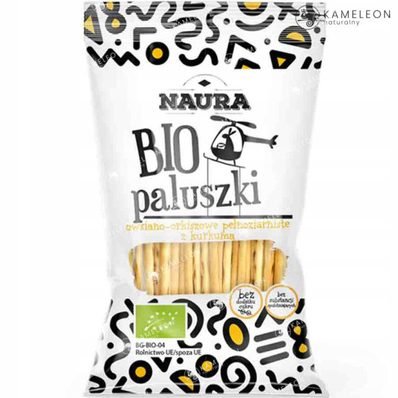 PALUSZKI PEŁNOZIARNISTE EKO owsiano-orkiszowe 45g Z KURKUMĄ KURKUMA naura PALUSZKI PEŁNOZIARNISTE EKO owsiano-orkiszowe 45g Z KURKUMĄ KURKUMA naura