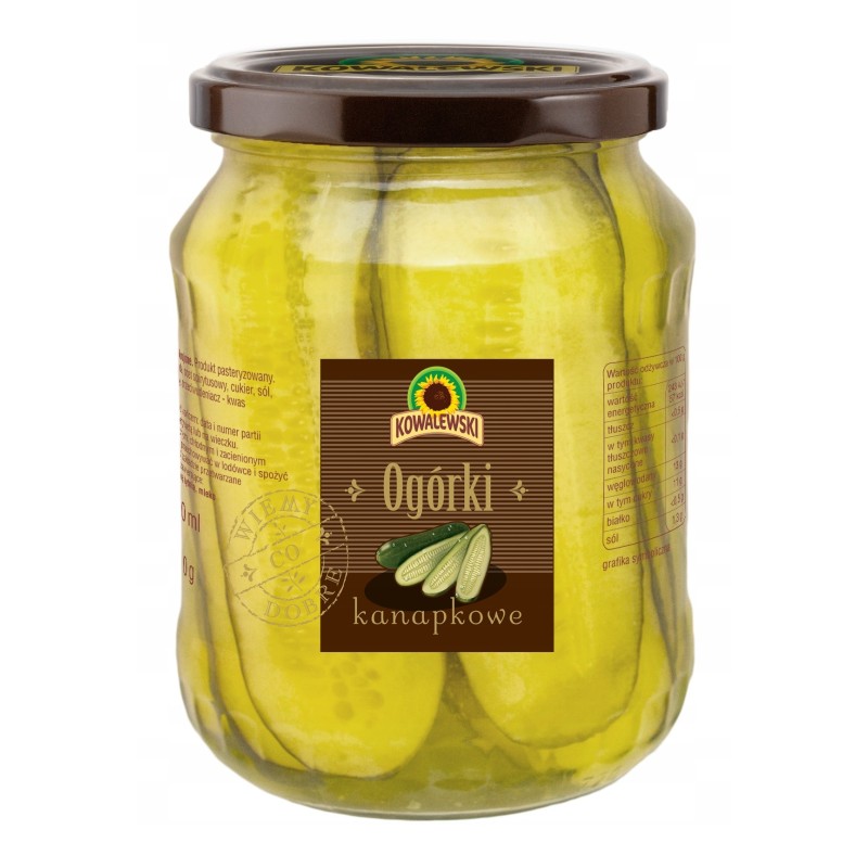 Kowalewski OGÓRKI KANAPKOWE DUŻE konserwowe krojone 720ml