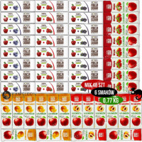 PORCJA DOBRA PRZEKĄSKA 100% OWOCÓW listki MIX SMAKÓW 6x8 48szt x16G 0,77KG