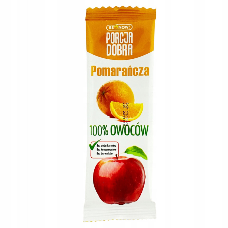 PORCJA DOBRA PRZEKĄSKA 100% OWOCÓW listki MIX SMAKÓW 6x8 48szt x16G 0,77KG