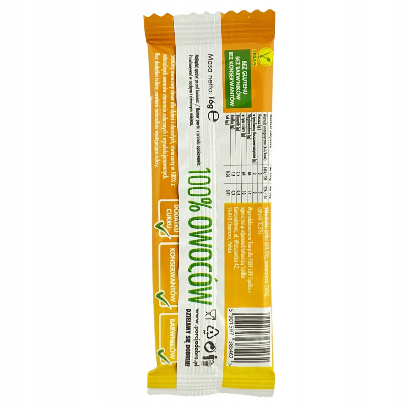 PORCJA DOBRA PRZEKĄSKA 100% OWOCÓW listki MIX SMAKÓW 6x8 48szt x16G 0,77KG