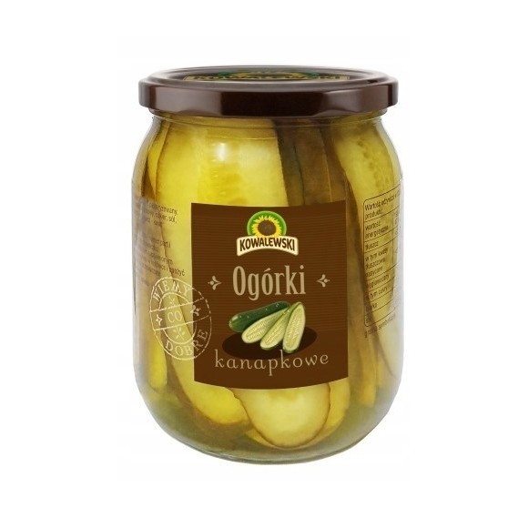 Kowalewski OGÓRKI KANAPKOWE konserwowe krojone 500g SŁOIK