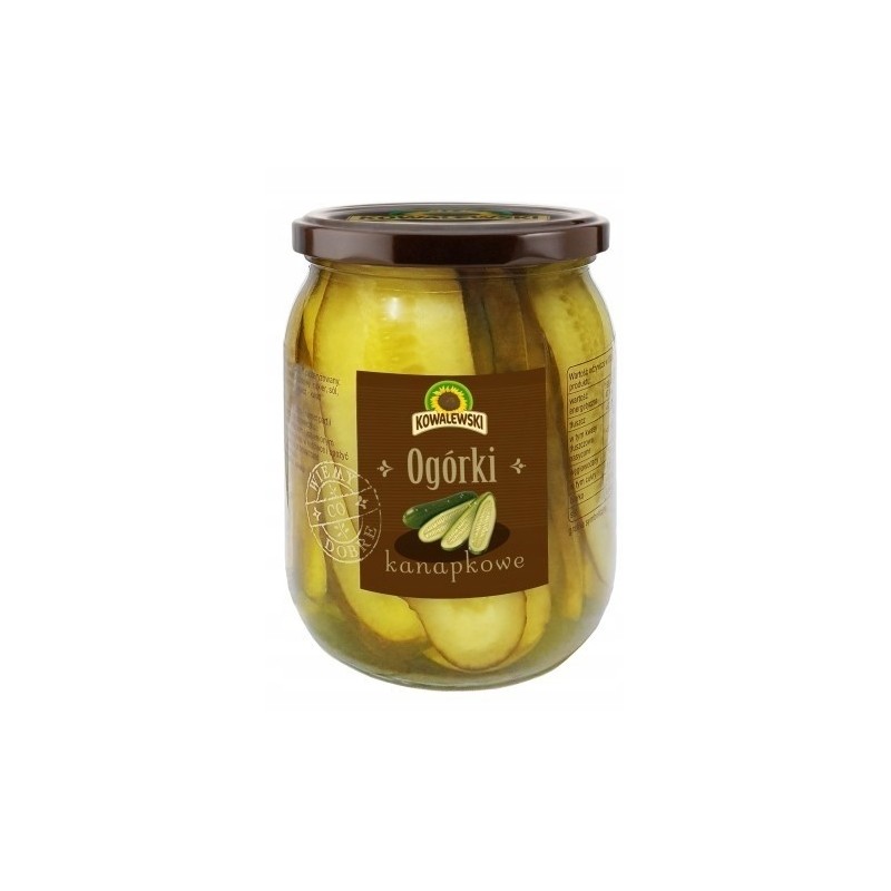 Kowalewski OGÓRKI KANAPKOWE konserwowe krojone 500g SŁOIK