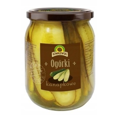 Kowalewski OGÓRKI KANAPKOWE konserwowe krojone 500g SŁOIK