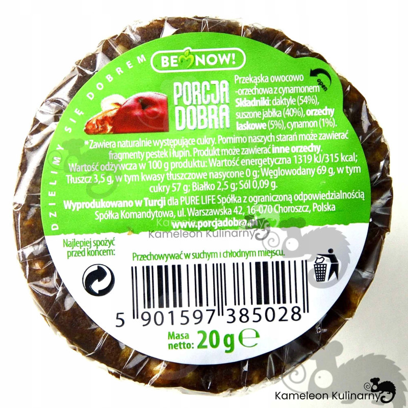 PORCJA DOBRA PRZEKĄSKA OWOCOWO-ORZECHOWA daktyl jabłko orzechy cynamon 20g