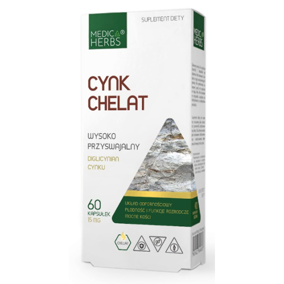 Medica Herbs CYNK CHELAT DIGLICYNIAN CYNKU 15 MG 60 KAPSUŁEK