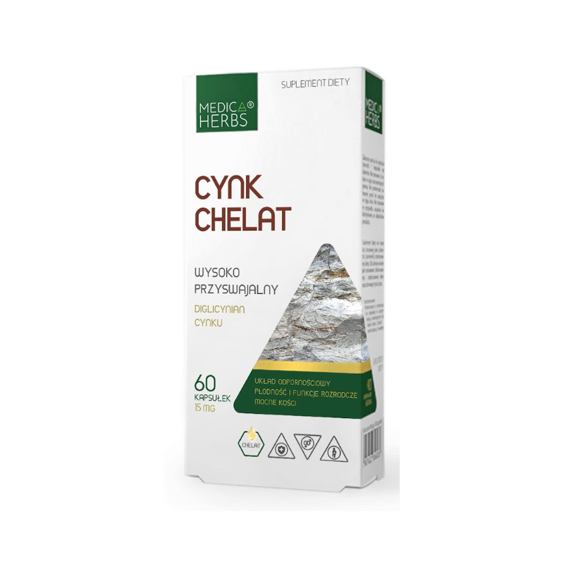 Medica Herbs CYNK CHELAT DIGLICYNIAN CYNKU 15 MG 60 KAPSUŁEK