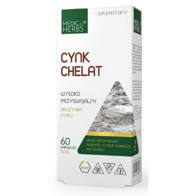 Medica Herbs CYNK CHELAT DIGLICYNIAN CYNKU 15 MG 60 KAPSUŁEK