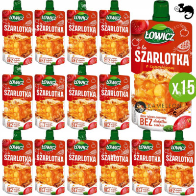 ŁOWICZ MUS deser RYŻOWO OWOCOWY à la SZARLOTKA Z CYNAMONEM bez Cukru 100G