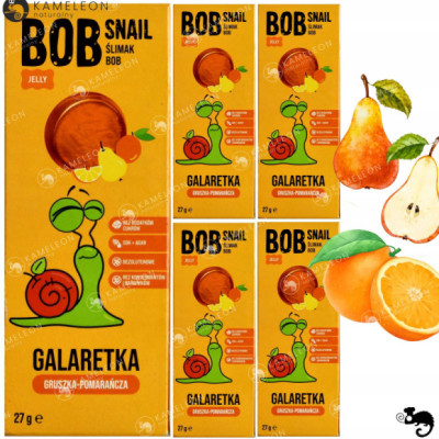 ŚLIMAK BOB JELLY GALARETKA przekąska owocowa GRUSZKA POMARAŃCZA 27g x5 135G