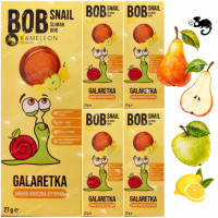 ŚLIMAK BOB PRZEKĄSKA GALARETKA OWOCOWA Jelly JABŁKO GRUSZKA CYTRYNA 27g x5