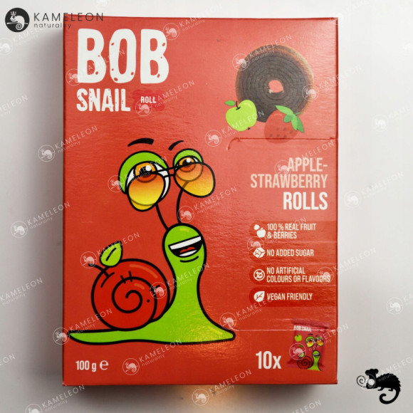 ŚLIMAK BOB SNAIL przekąska BEZ CUKRU JABŁKO TRUSKAWKA 10g x40 100G x4 0,4KG ŚLIMAK BOB SNAIL przekąska BEZ CUKRU JABŁKO TRUSKAWKA 10g x40 100G x4 0,4KG