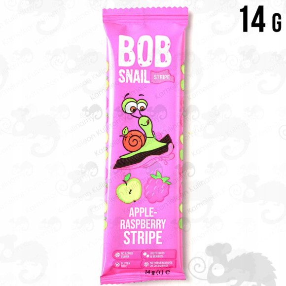 ŚLIMAK BOB SNAIL PRZEKĄSKA bez cukru JABŁKOWO-MALINOWA Jabłko Malina 14G ŚLIMAK BOB SNAIL PRZEKĄSKA bez cukru JABŁKOWO-MALINOWA Jabłko Malina 14G