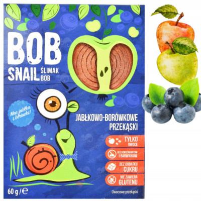 ŚLIMAK BOB SNAIL PRZEKĄSKA JABŁKOWO-BORÓWKOWA 60G