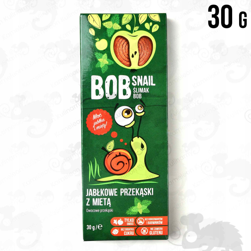 ŚLIMAK BOB SNAIL PRZEKĄSKA JABŁKOWO-MIĘTOWA jabłko Mięta bez cukru 30G