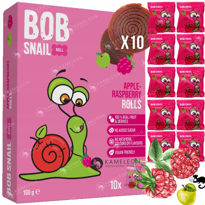 ŚLIMAK BOB SNAIL przekąska mix MANGO MALINA BORÓWKA 10gx30szt 100g x3 0,3KG