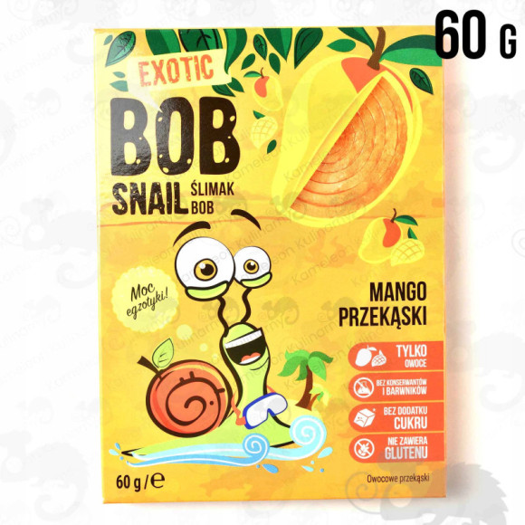 ŚLIMAK BOB SNAIL PRZEKĄSKA OWOCOWA 100% MANGO 60g ŚLIMAK BOB SNAIL PRZEKĄSKA OWOCOWA 100% MANGO 60g