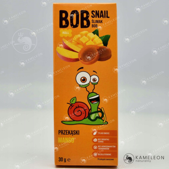 ŚLIMAK BOB SNAIL przekąska owocowa bez cukru glutenu 100% MANGO 30G ŚLIMAK BOB SNAIL przekąska owocowa bez cukru glutenu 100% MANGO 30G