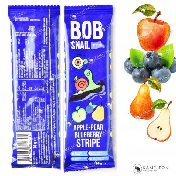 ŚLIMAK BOB SNAIL PRZEKĄSKA OWOCOWA bez cukru glutenu MIX SMAKÓW 14G x 8szt