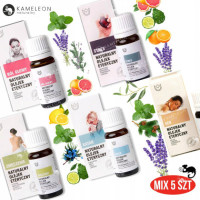 NATURALNY OLEJEK eteryczny mix 5szt: NA KATAR SEN ZMĘCZENIE STRES BÓL GŁOWY