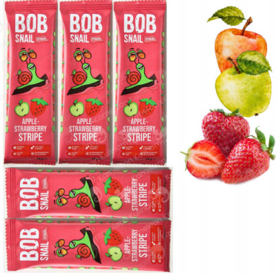ŚLIMAK BOB SNAIL PRZEKĄSKA OWOCOWA BEZ CUKRU Jabłko Truskawka 14g x5 70G
