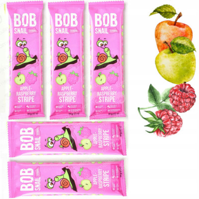 ŚLIMAK BOB SNAIL PRZEKĄSKA OWOCOWA bez cukru JABŁKO-MALINA 14G x5szt 70G