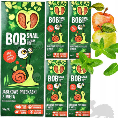 ŚLIMAK BOB SNAIL PRZEKĄSKA OWOCOWA BEZ CUKRU JABŁKO-MIĘTA 30G x 5szt 150G