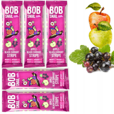 ŚLIMAK BOB SNAIL PRZEKĄSKA OWOCOWA bez cukru JABŁKO-PORZECZKA 14g x5 70G
