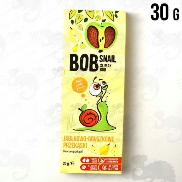 ŚLIMAK BOB SNAIL PRZEKĄSKA OWOCOWA bez cukru JABŁKOWO-GRUSZKOWA Gruszka 30G ŚLIMAK BOB SNAIL PRZEKĄSKA OWOCOWA bez cukru JABŁKOWO-GRUSZKOWA Gruszka 30G