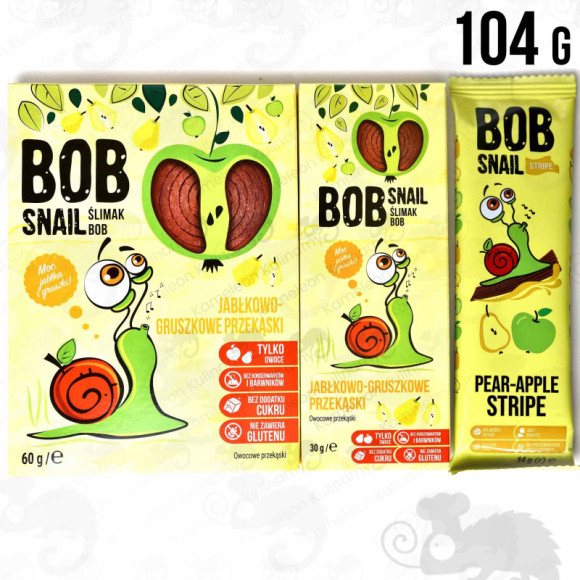 ŚLIMAK BOB SNAIL PRZEKĄSKA OWOCOWA bez cukru JABŁKOWO-GRUSZKOWA Gruszka 30G ŚLIMAK BOB SNAIL PRZEKĄSKA OWOCOWA bez cukru JABŁKOWO-GRUSZKOWA Gruszka 30G