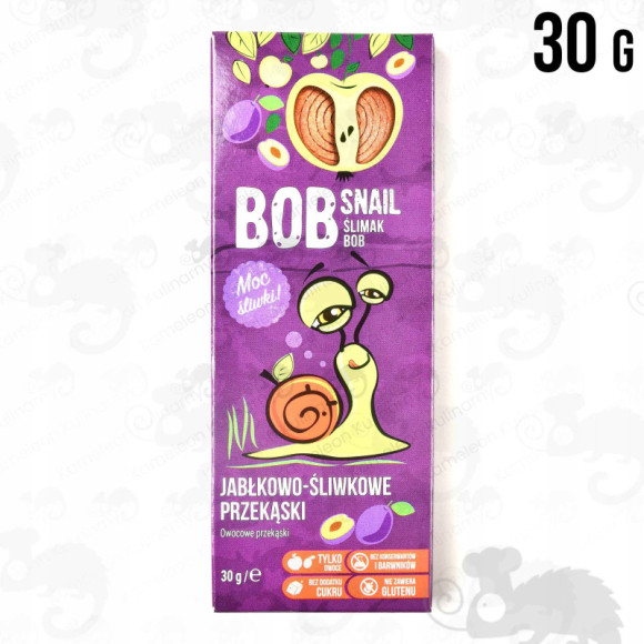 ŚLIMAK BOB SNAIL PRZEKĄSKA OWOCOWA BEZ CUKRU JABŁKOWO-ŚLIWKOWA Śliwka 30G ŚLIMAK BOB SNAIL PRZEKĄSKA OWOCOWA BEZ CUKRU JABŁKOWO-ŚLIWKOWA Śliwka 30G