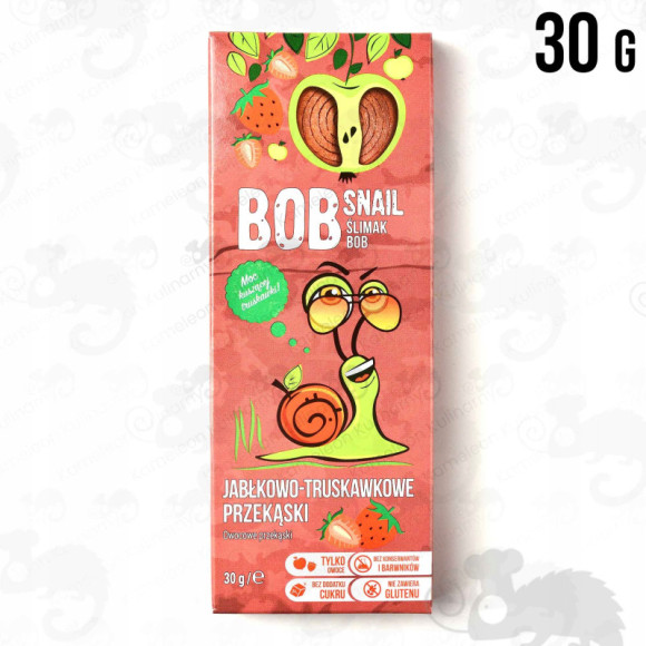 ŚLIMAK BOB SNAIL PRZEKĄSKA OWOCOWA BEZ CUKRU JABŁKOWO-TRUSKAWKOWA 30G ŚLIMAK BOB SNAIL PRZEKĄSKA OWOCOWA BEZ CUKRU JABŁKOWO-TRUSKAWKOWA 30G